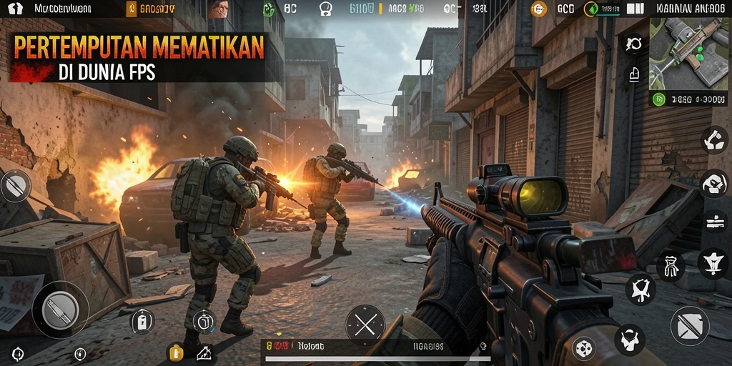 Tampilan menakjubkan dari gameplay FPS yang intens.