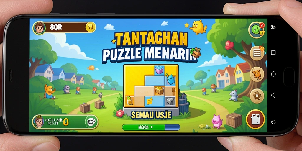 Screenshot gameplay menunjukkan tantangan puzzle menegangkan di 8QR.