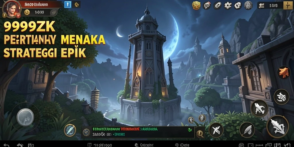 Screenshot gameplay Tower Defense yang menampilkan aksi menara yang mendebarkan.