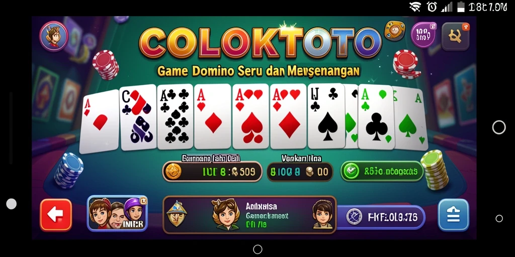 Tampilan gameplay COLOKTOTO yang menarik dengan suasana kompetisi Domino.