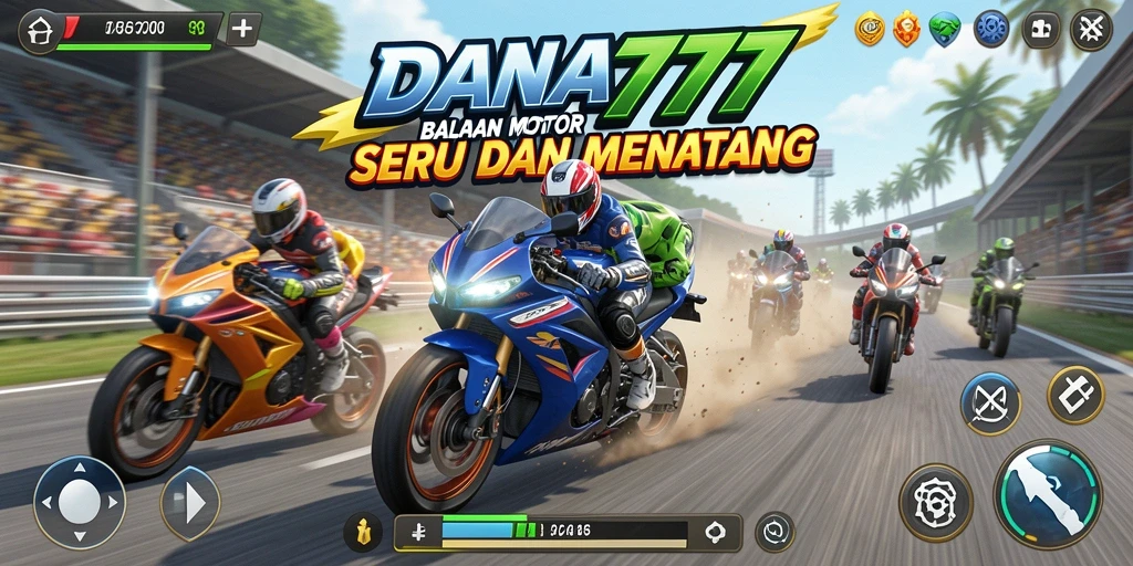 Gameplay seru DANA777 dengan balapan motor yang menegangkan.