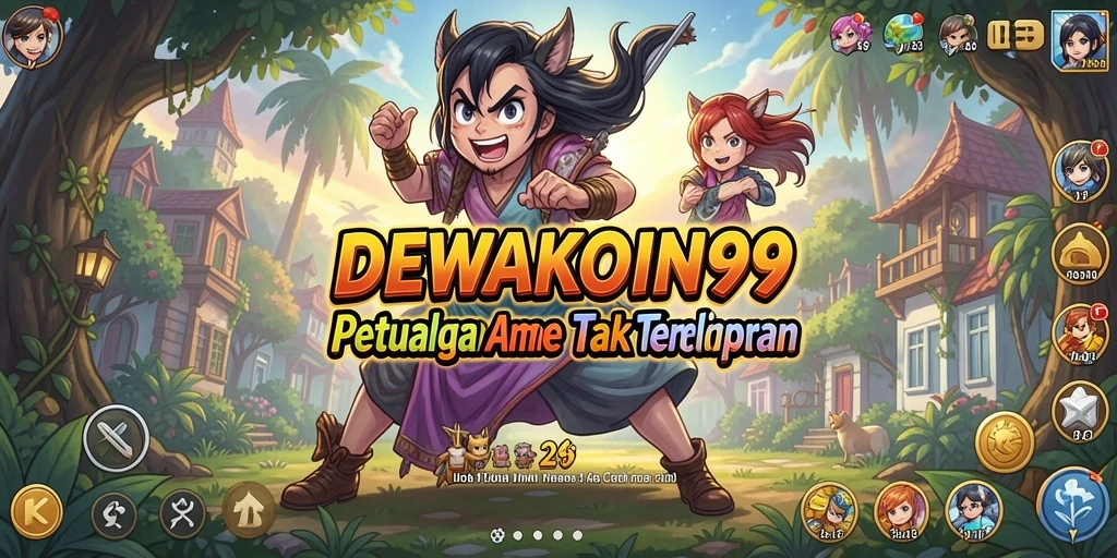 Tangkapan layar gameplay DEWAKOIN99 menampilkan aksi seru karakter anime.