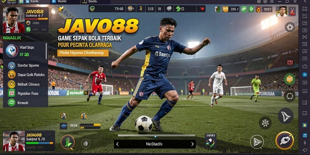 Tampilan gameplay JAVO88 dengan strategi sepak bola yang menarik.