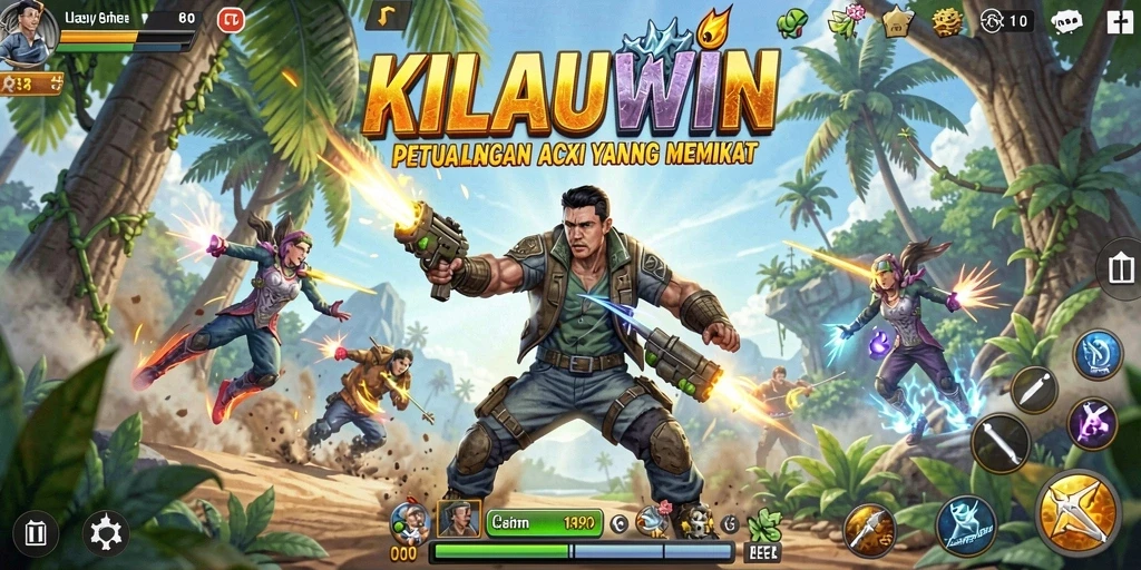 Screenshot gameplay KILAUWIN yang menampilkan pertarungan aksi yang mendebarkan.