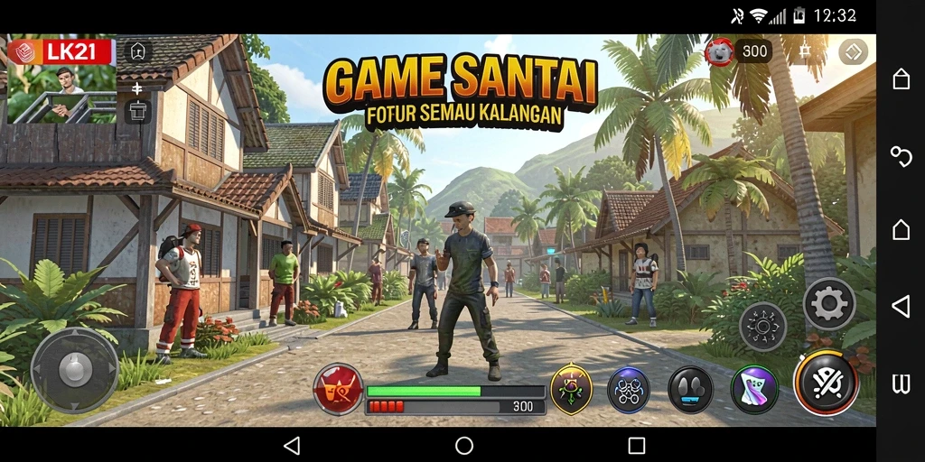Screenshot utama LK21 menampilkan gameplay santai dan tugas yang menarik.