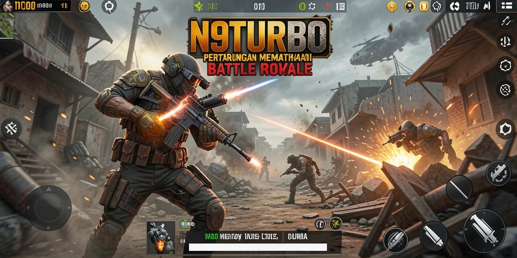 Tampilan gameplay seru dan mendebarkan di N9TURBO.