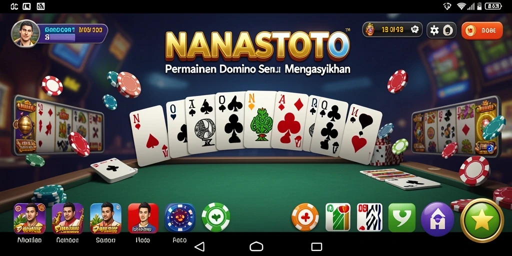 Screenshot gameplay NANASTOTO menampilkan suasana bermain domino yang menyenangkan.
