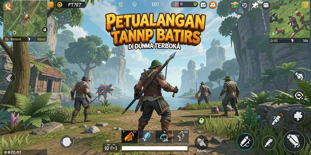 Gameplay PT707 yang menampilkan petualangan seru di dunia terbuka.