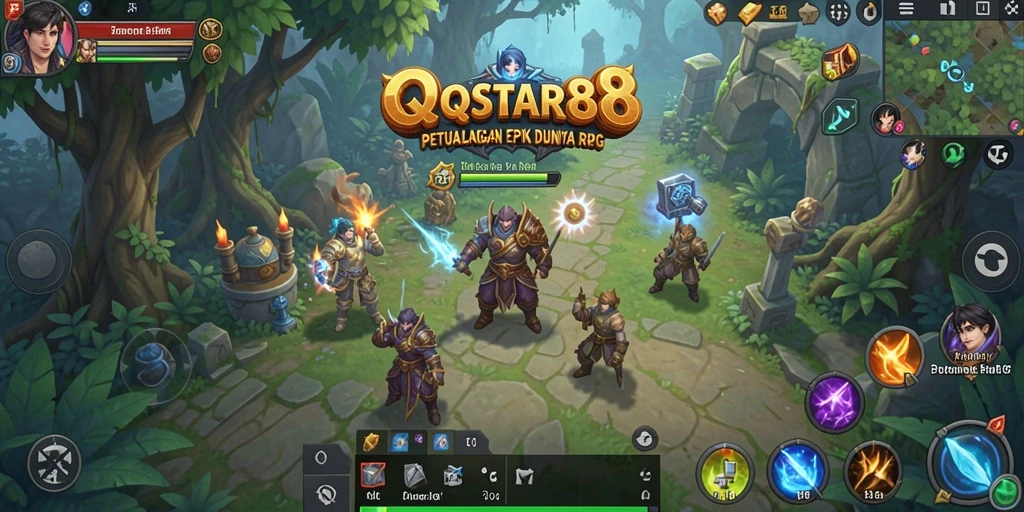 Screenshot QQSTAR88 menampilkan aksi pertarungan yang intens dalam dunia RPG.
