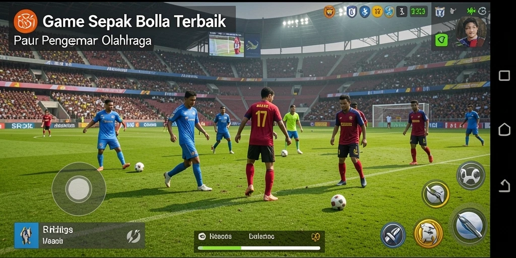 Tampilan gameplay seru di RR33 menghadirkan aksi sepak bola yang menegangkan.
