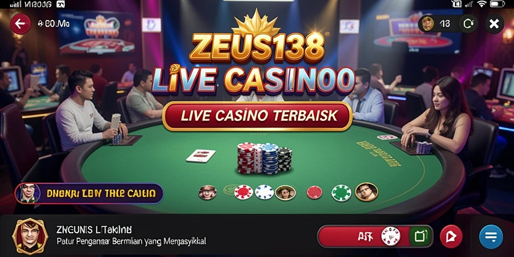 Tampilan menyerupai kasino sungguhan dengan dealer langsung di ZEUS138.