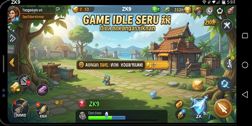 Screenshot utama ZK9 menampilkan momen seru dari gameplay Idle yang mendebarkan.